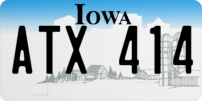 IA license plate ATX414