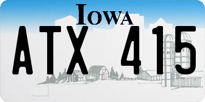 IA license plate ATX415