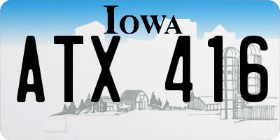 IA license plate ATX416