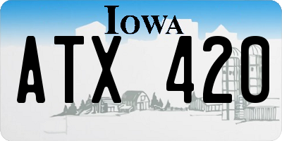 IA license plate ATX420