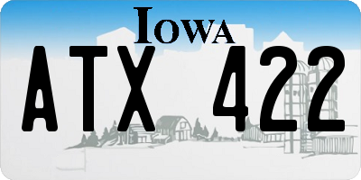 IA license plate ATX422