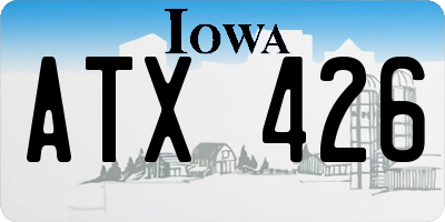 IA license plate ATX426