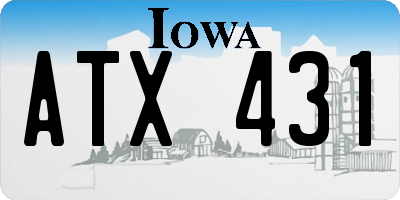 IA license plate ATX431