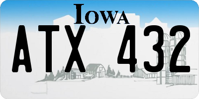 IA license plate ATX432