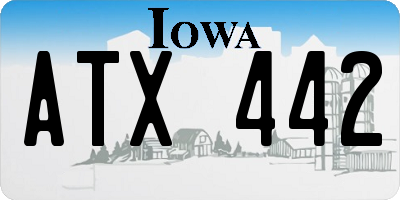 IA license plate ATX442