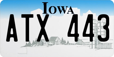 IA license plate ATX443
