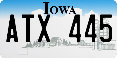 IA license plate ATX445