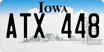 IA license plate ATX448