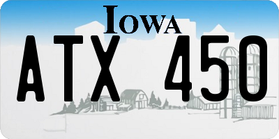 IA license plate ATX450