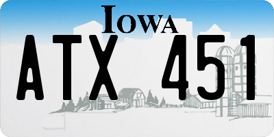 IA license plate ATX451