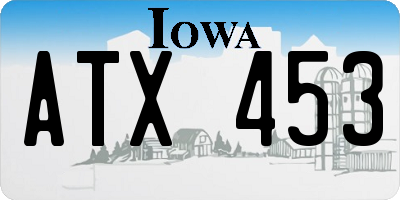 IA license plate ATX453