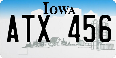 IA license plate ATX456