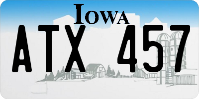 IA license plate ATX457