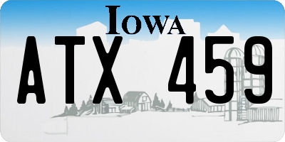 IA license plate ATX459