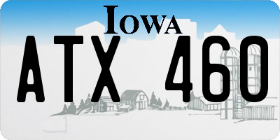 IA license plate ATX460