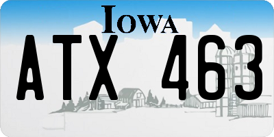 IA license plate ATX463
