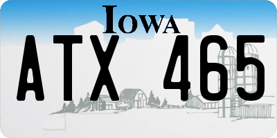 IA license plate ATX465