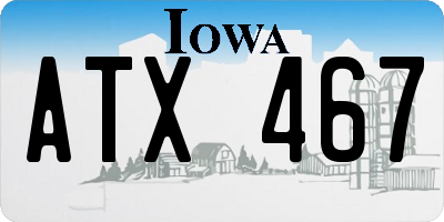 IA license plate ATX467