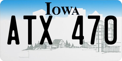IA license plate ATX470
