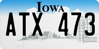 IA license plate ATX473