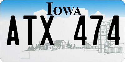 IA license plate ATX474