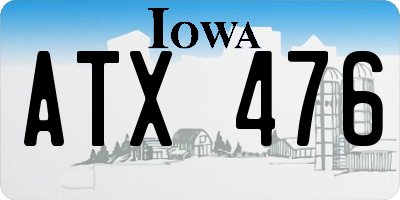IA license plate ATX476