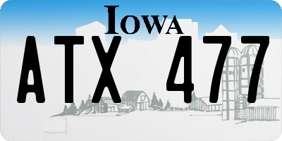 IA license plate ATX477