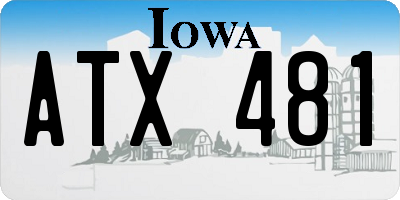 IA license plate ATX481