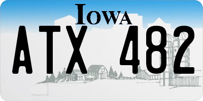 IA license plate ATX482