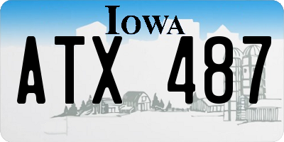 IA license plate ATX487