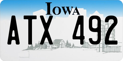 IA license plate ATX492