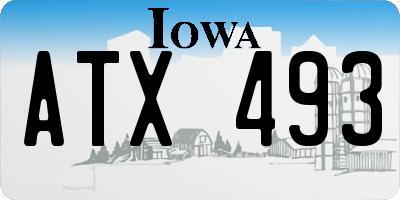 IA license plate ATX493