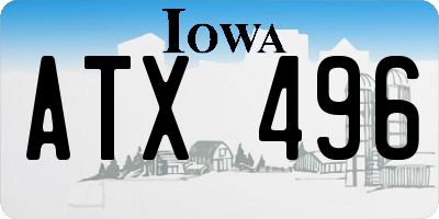 IA license plate ATX496