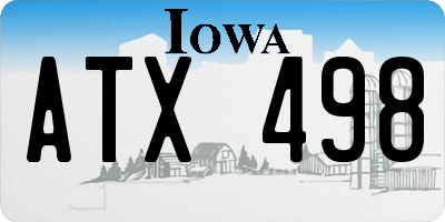 IA license plate ATX498