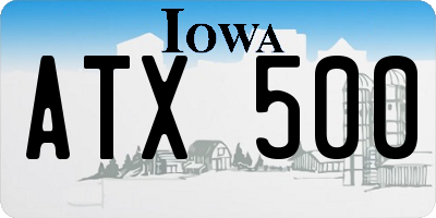 IA license plate ATX500