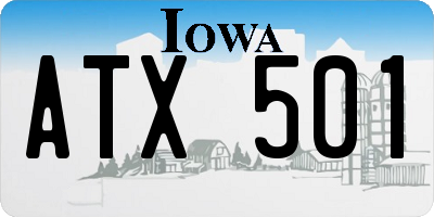 IA license plate ATX501
