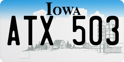 IA license plate ATX503