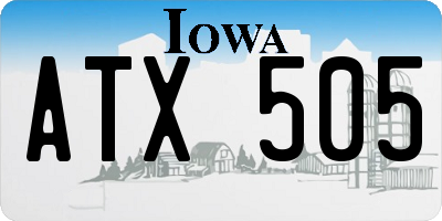 IA license plate ATX505