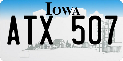 IA license plate ATX507