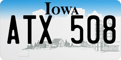 IA license plate ATX508