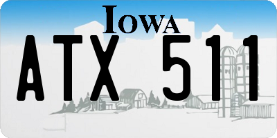 IA license plate ATX511