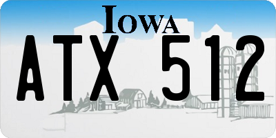 IA license plate ATX512
