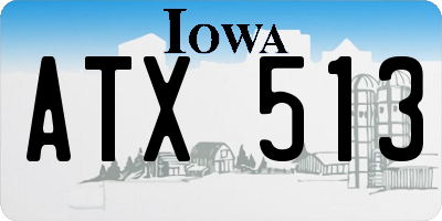 IA license plate ATX513