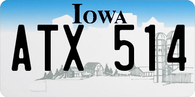 IA license plate ATX514