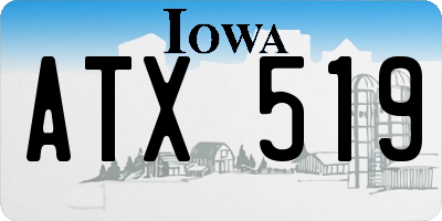 IA license plate ATX519