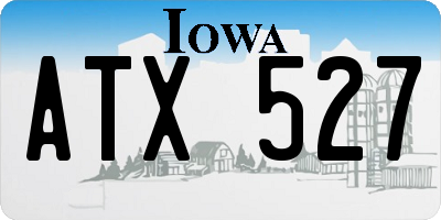 IA license plate ATX527