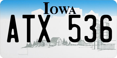 IA license plate ATX536