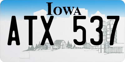 IA license plate ATX537