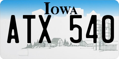 IA license plate ATX540