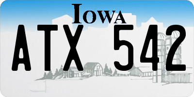 IA license plate ATX542